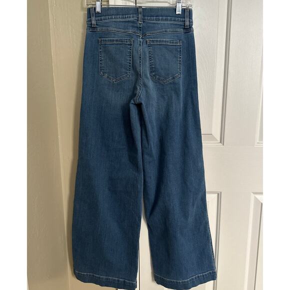 Spanx Seamed-Front High Rise Wide Leg Jeans Vintage Indigo Small - Picture 4 of 6